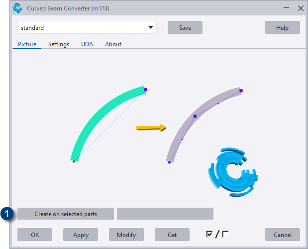 Curved Beam Converter (m174) Tekla User Assistance